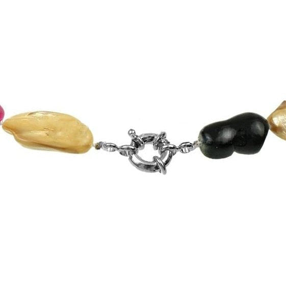Slotje van handgeknoopte zoetwater parelketting met gekleurde parels | Pearl Peanut Color