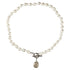 Handgeknoopte zoetwater parelketting met witte parels, zilver edelstaal en rook kwarts hanger | Toggle Pearl Smokey Quartz