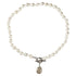Handgeknoopte zoetwater parelketting met witte parels, zilver edelstaal en rook kwarts hanger | Toggle Pearl Smokey Quartz