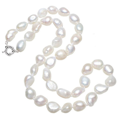Handgeknoopte witte zoetwater parelketting | set Wola Two