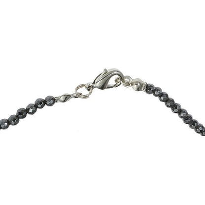 Slotje van zoetwater parelketting met witte parel, zwarte edelsteen hematiet en sterling zilver (925) | Hematite Pearl W
