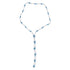 Lange zoetwater parelketting met witte parels en blauwe edelsteen magnetiet | Wrap Magenetite Blue Pearl