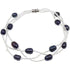 Zoetwater parel armband met zwart blauwe parels in 3 rijen met magneetslot | set Twine Pearl Black