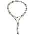 Zoetwater parelketting met witte parels, zwart magnetiet en glaskristallen | Pearl Clear Crystal Magnetite Wrap