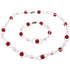 Zoetwater parel set bestaat uit een parelketting en een parel armband met witte parels, rode en roze glaskralen en magneetslotje | set Recio
