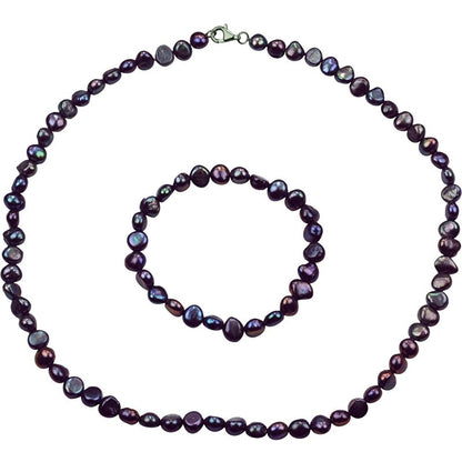 Zoetwater parel set bestaand uit een parelketting met parel armband | Pealca