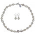 Zoetwater parel set bestaande uit een parelketting en parel oorbellen met witte parels | set Pearl Geometric