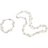 Zoetwater parel set bestaande uit parelketting en parel armband met witte parels in 3 rijen met magneetslot | set Twine Pearl White 2