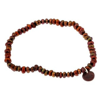 Bruin zoetwater parel armband, elastisch | Biba Brown Nugget Pearl