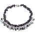 Zoetwater parelketting met blauw zwarte parels, donker blauwe edelsteen goudsteen en grijs parelmoer | Glossy Black Drup