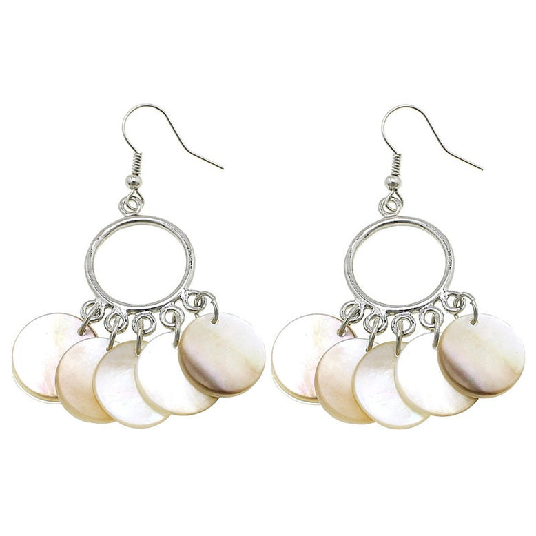 Witte parelmoeren oorbellen met sterling zilver 925 | White Shell O