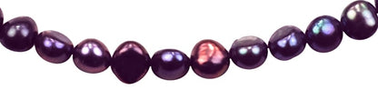 Detail van Zoetwater parel armband met blauw paarse parels, elastisch | Peaca