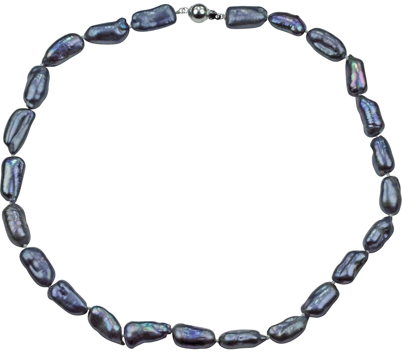 Zoetwater parelketting met bijzondere blauw zwarte parels en sterling zilver (925) | Black Princess