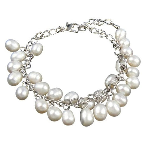 Wit zoetwater parel armband met parel bedeltjes | Fana