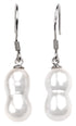 Zoetwater parel oorbellen met witte pinda parel en sterling zilver (925) | Pearl Peanut