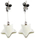 Witte parelmoeren oorbellen in ster vorm met stras steen en zilver edelstaal | Dangling Bling Star