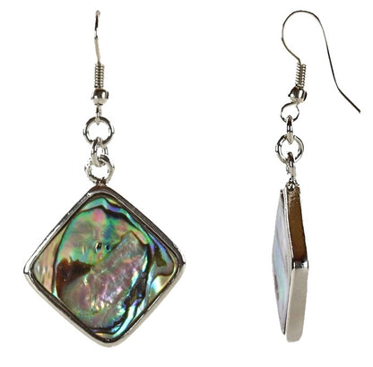 Parelmoeren oorbellen met abaloon en sterling zilver (925) | Abalone Shell Square