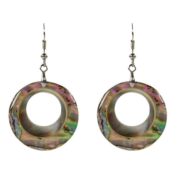 Parelmoeren oorbellen met abaloon en sterling zilver 925 | Abalone Donut