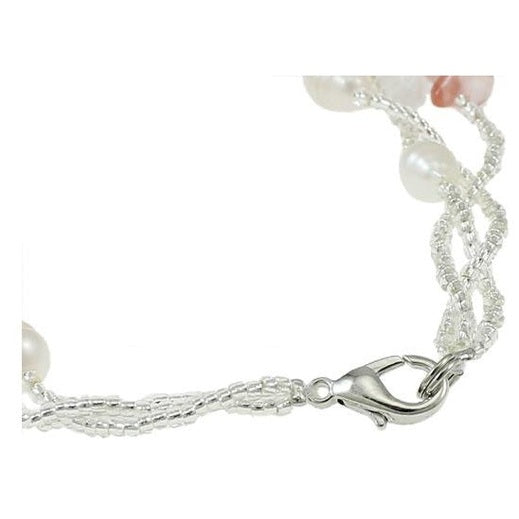 Slotje van wit zoetwater parel armband met kersenkwarts | Twine Pearl Cherry Quartz