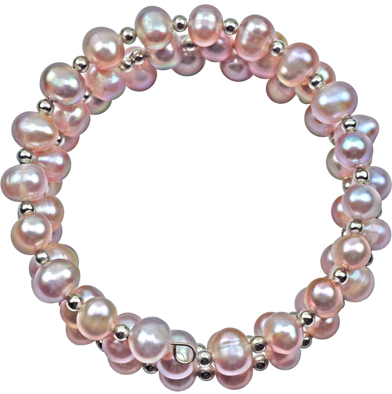 Zoetwater parel armband Pink Pearl Wrap