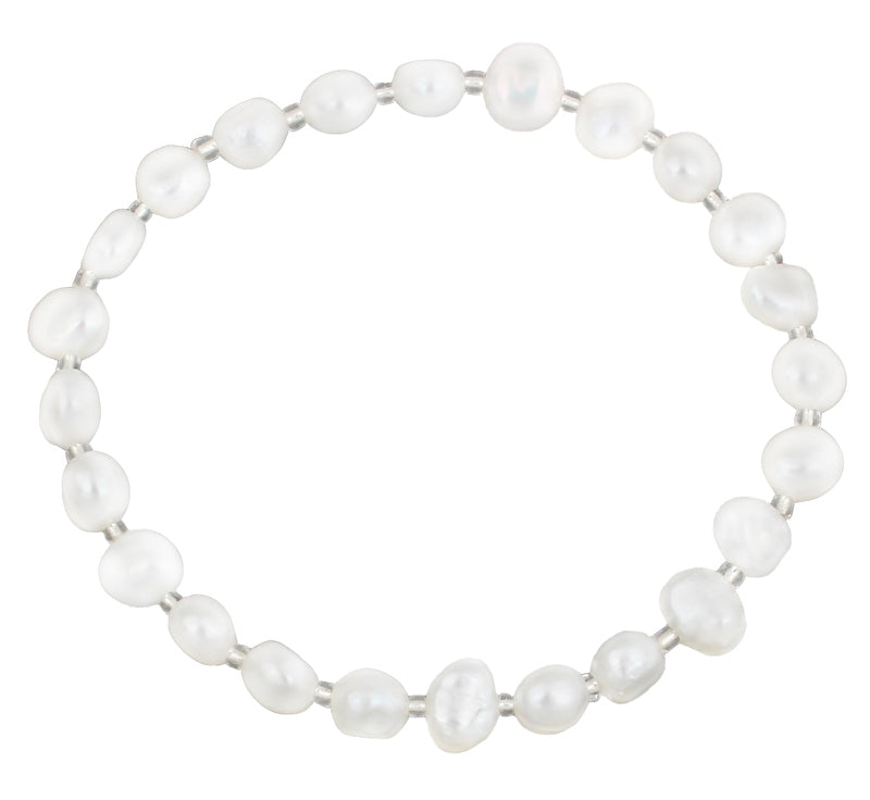 Zoetwater parel armband Seed Bead Pearl White