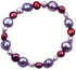 Zoetwater parel armband met lila en rode parels, elastisch | Pulla