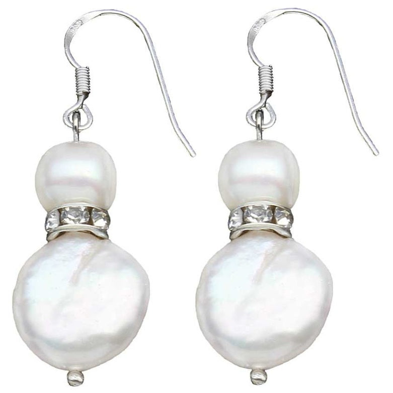 Witte zoetwater parel oorbellen met sterling zilver (925) | Conny Bling