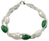 Wit zoetwater parel armband | Twine Pearl Green Glass