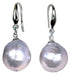 Grijze zoetwater parel oorbellen met sterling zilveren oorbelhaakjes en stras steentje | Bling Kasumi Grey Pearl