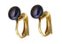 Zoetwater parel clips oorbellen met blauw zwarte parel en goud edelstaal | Gold Black Clip Pearl 8 mm