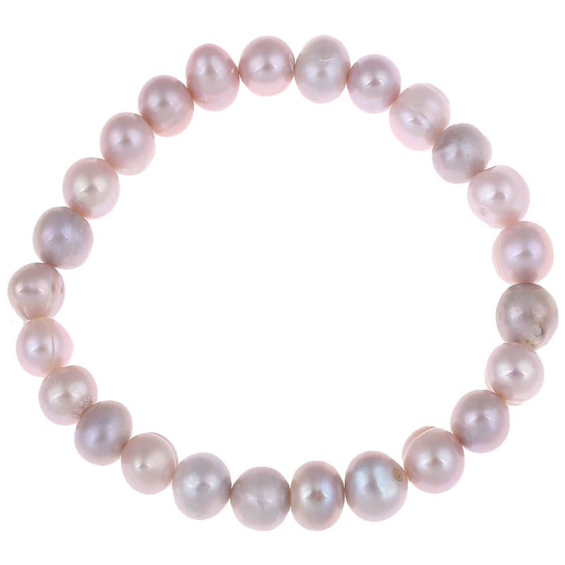 Roze zoetwater parel armband, elastisch | Pink Pearl