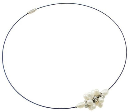 Zoetwater parelketting Bling White Ball Blue