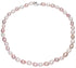 Zoetwater parelketting met witte en zalm roze parels en een sterling zilveren slotje | Elynn