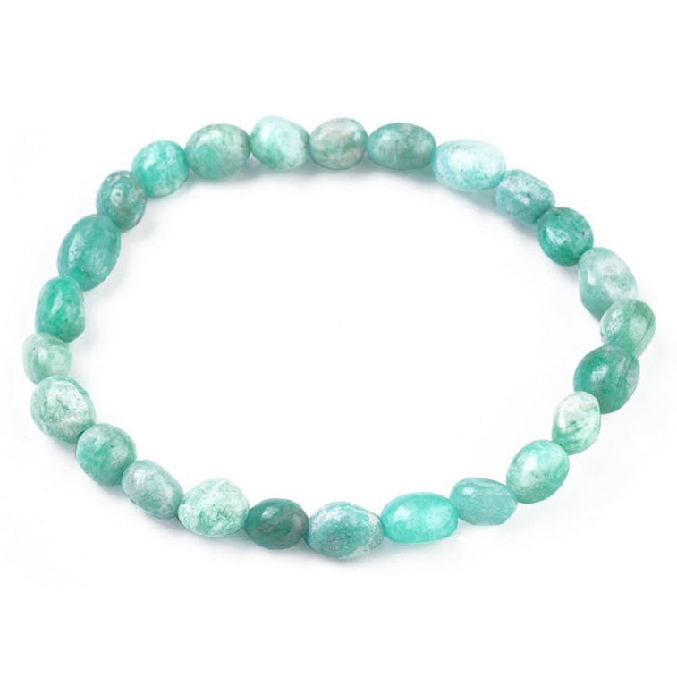 Edelstenen armband met amazoniet, elastisch | Tumbled Stone