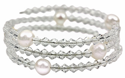 Zoetwater parel armband Pearl W AB Crystal