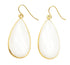 Witte parelmoeren oorbellen met goud edelstaal | Big Taerdrop White Shell Gold