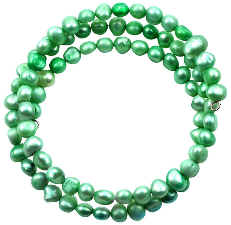Zoetwater parel wikkelarmband met groene parels | Zen Green