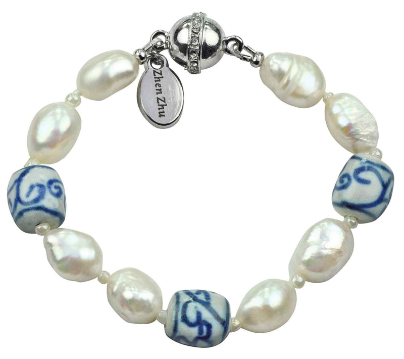 Zoetwater parel armband Hollands Glorie Spiral White