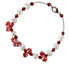 Wit zoetwater parel armband met rood facet geslepen kristallen | Pearl Red Crystal