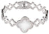 Wit parelmoeren armband met zilver edelstaal, zijaanzicht