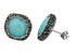 Licht blauwe edelstenen oorknoppen met agaat, stras steentjes en sterling zilver (925) | Bright Aqua Jade Square