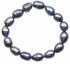 Zoetwater parel armband met grote grijs blauw parels, elastisch | Dena