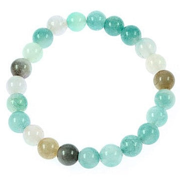 Groen edelstenen armband met amazoniet | Elastisch | Klenol