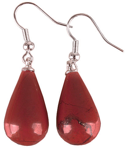 Rood bruine edelstenen oorbellen met edelsteen jaspis en sterling zilveren (925) oorbelhaakjes